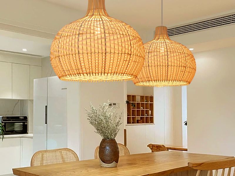 Using big pendant lights for nook rattan designs can create a visual effect of openness and uniqueness