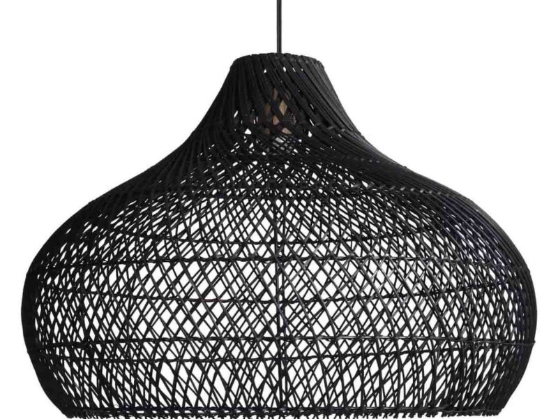 Black rattan pendant lights can add a touch of drama and sophistication to a variety of interior design styles