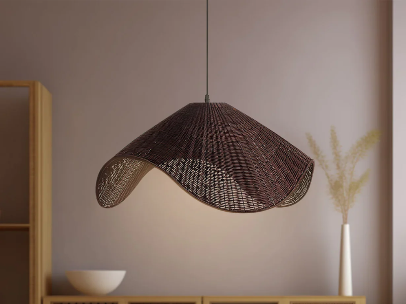 Rattan Wave Pendant Light