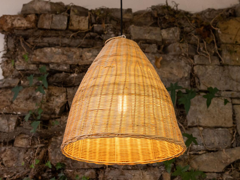 Rattan Wave Pendant Light