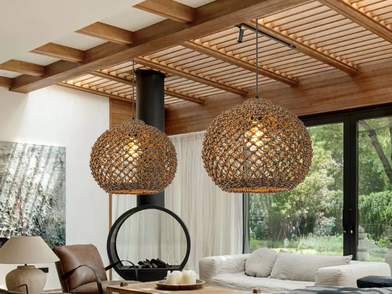 Boho rattan pendant lights are incredibly versatile and can enhance a variety of interior architectures