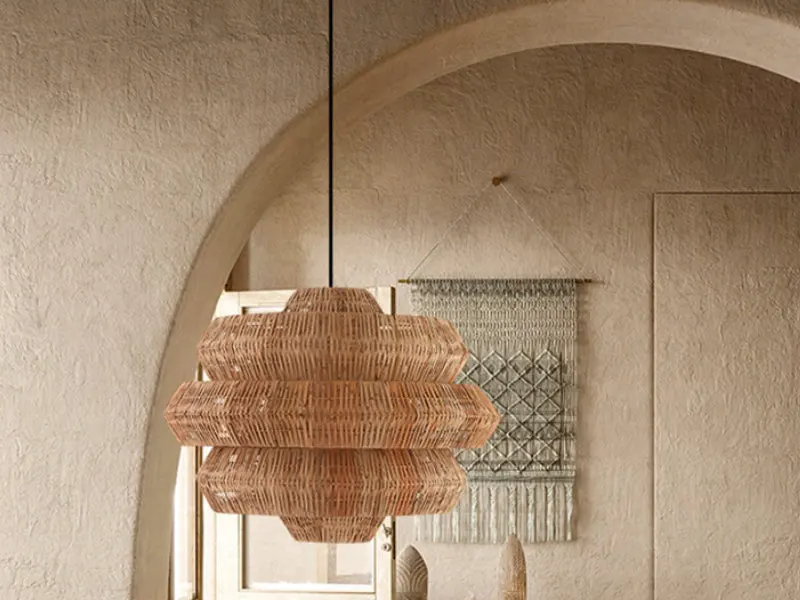 Rattan Geometric Pendant Light