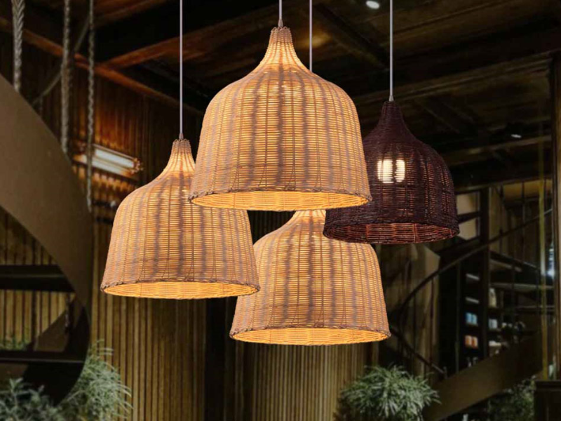 Rattan Basket Pendant Light