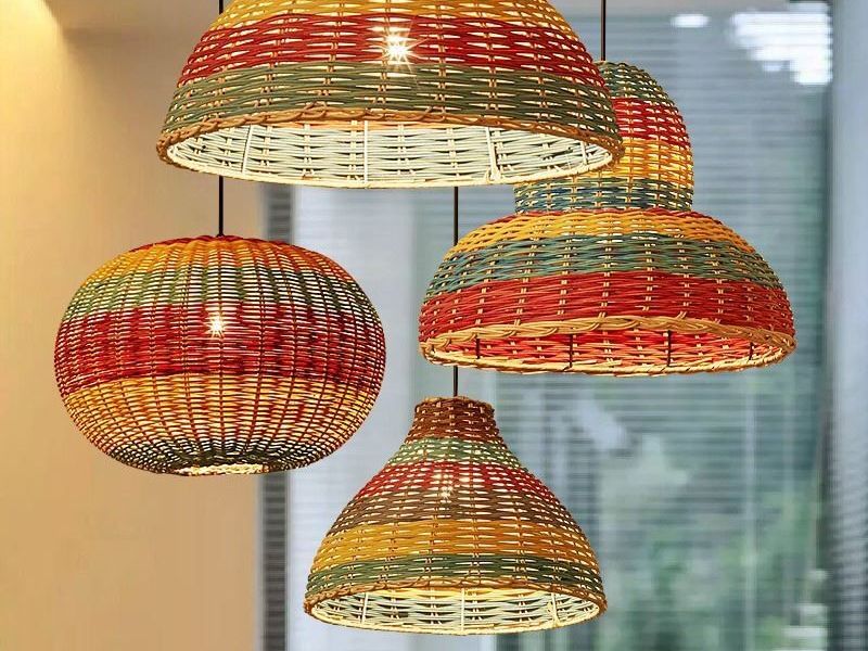 Colorful Rattan Pendants