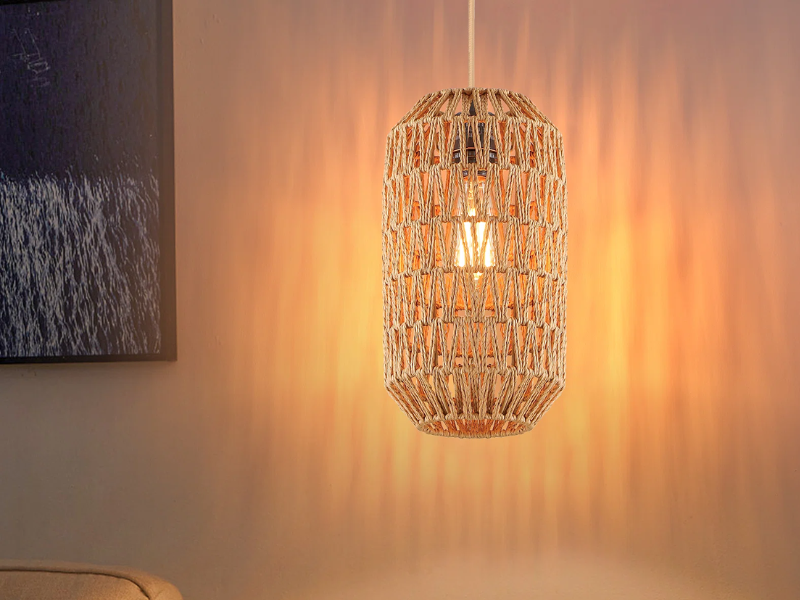 Cylinder Rattan Pendant Light