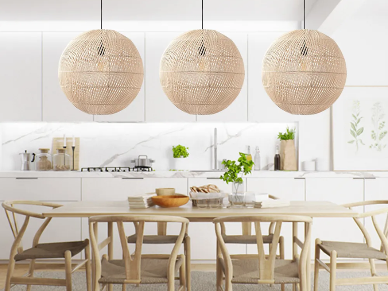 Round Rattan Pendant Light