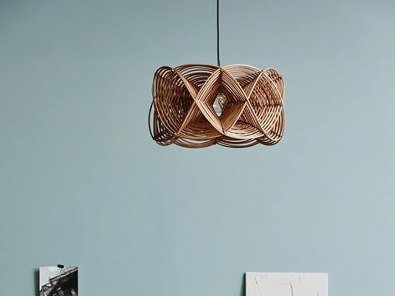 Geometric Rattan Pendant Light