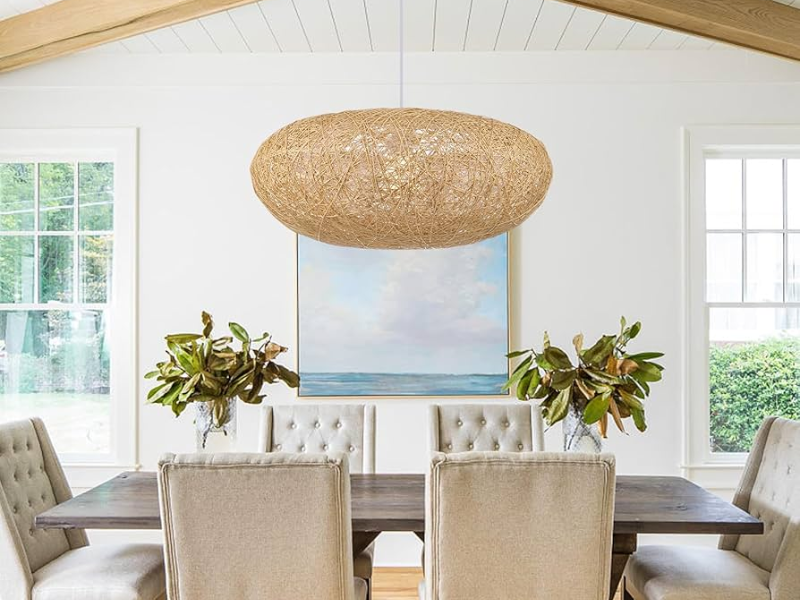 Oversized Rattan Pendant Light