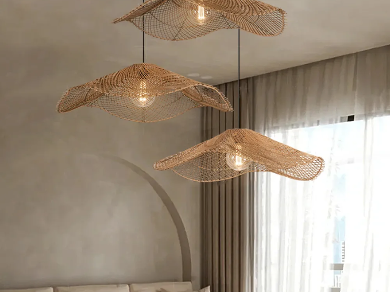 Chandelier Style Rattan Pendant Light