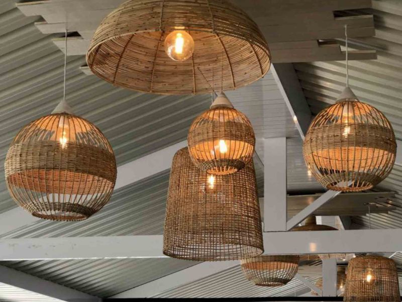 Rattan pendant lights can be classified based on their design style