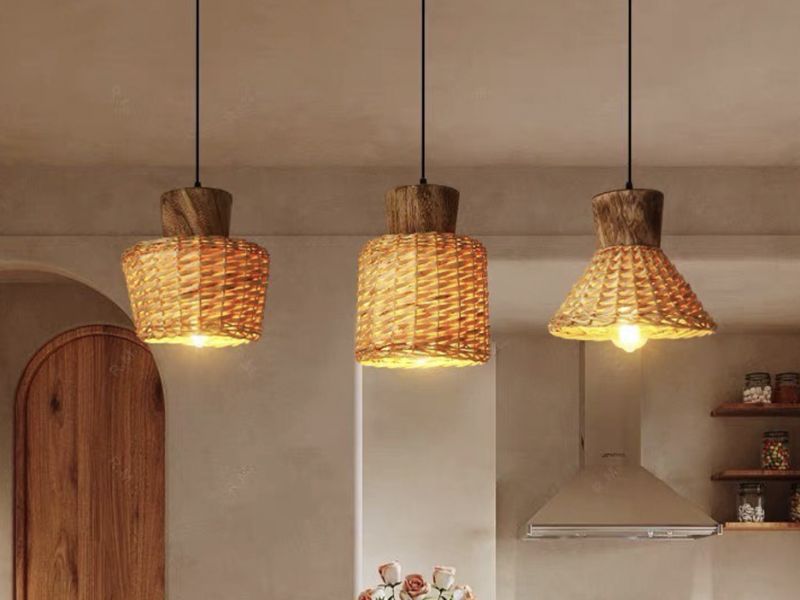  Minimalist Geometric Rattan Pendant Lights