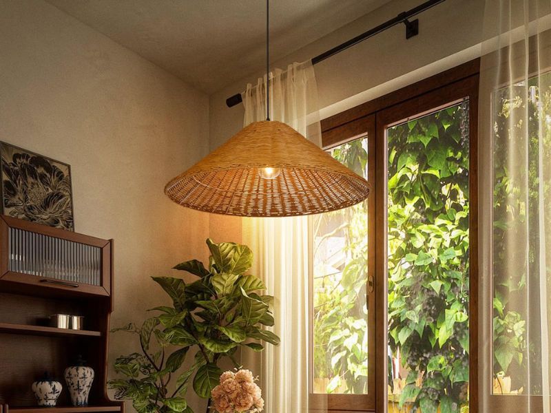  Natural and Unfinished Rattan Pendant Lights