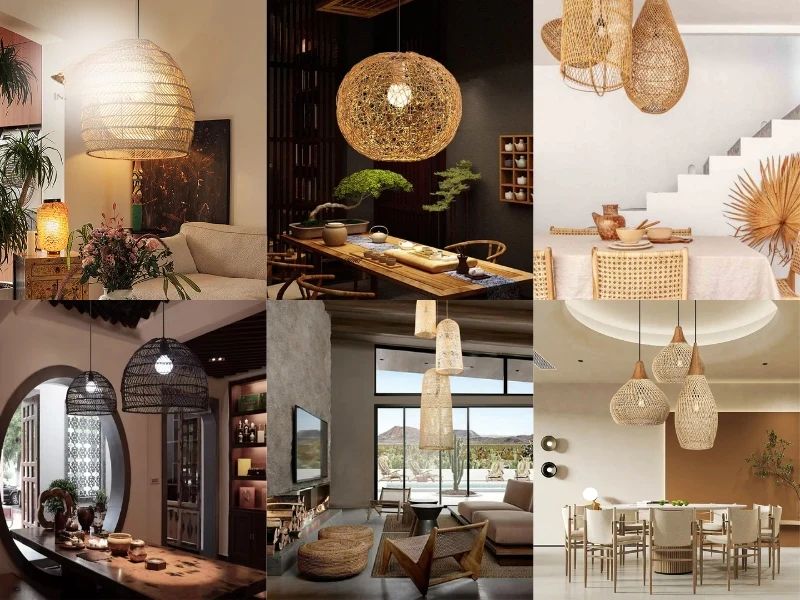 Rattan Pendant Light Bamboo Village