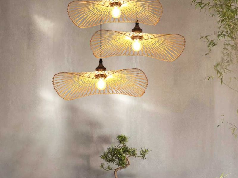 Rattan Pendant Light Bamboo Golden Touch