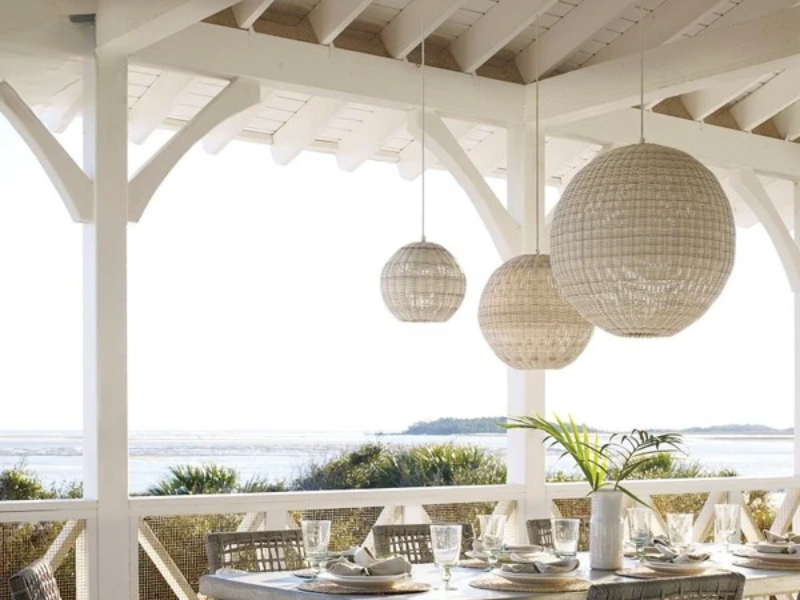 Coastal Driftwood Rattan Pendant