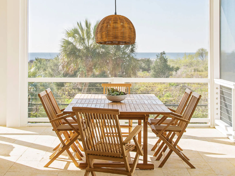 Seaside Teardrop Rattan Pendant