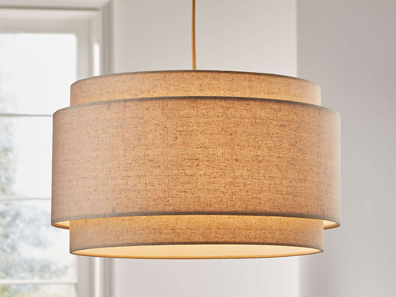 Bohemian-Inspired Cylindrical Rattan Pendant Light