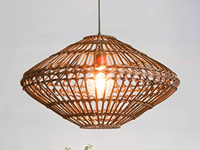 Angular Geometric Rattan Pendant Light