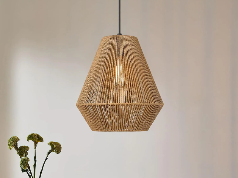 Diamond Rattan Pendant Light