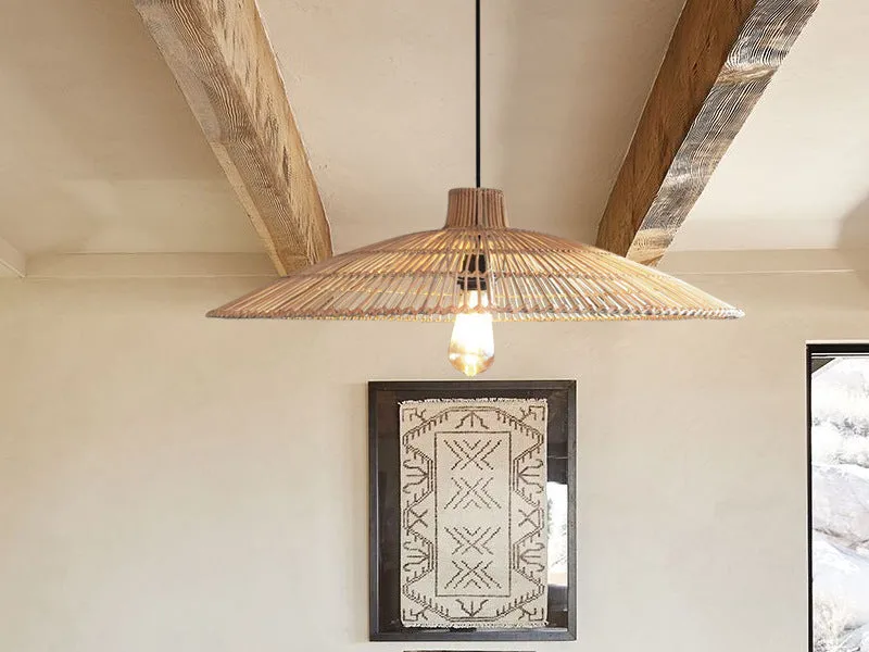 Triangular Rattan Pendant Light