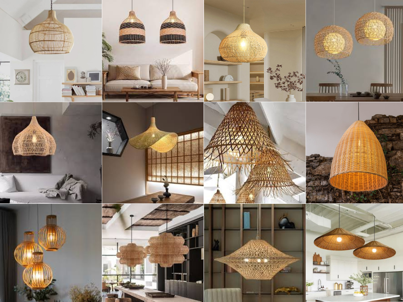 Rattan pendant lights come in various styles, each suited to different aesthetics and settings