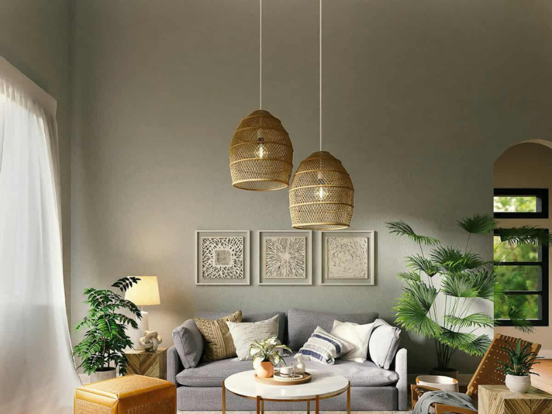 You should choose a lamp with a design and size that fits the room design to create harmony