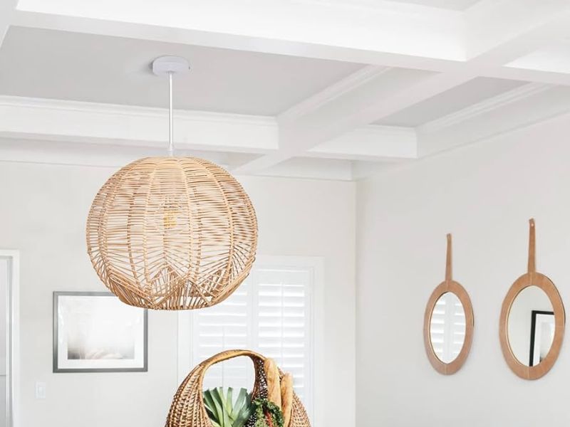 Lace Rattan Globe Pendant