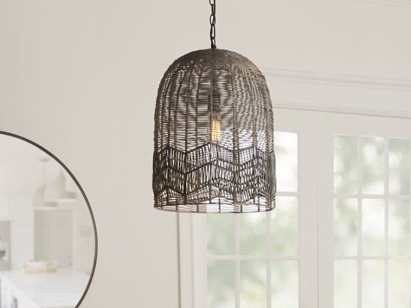 Geometric Lace Rattan Pendant