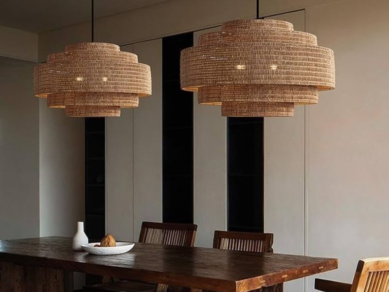 Natural Fiber Rattan Pendant Light