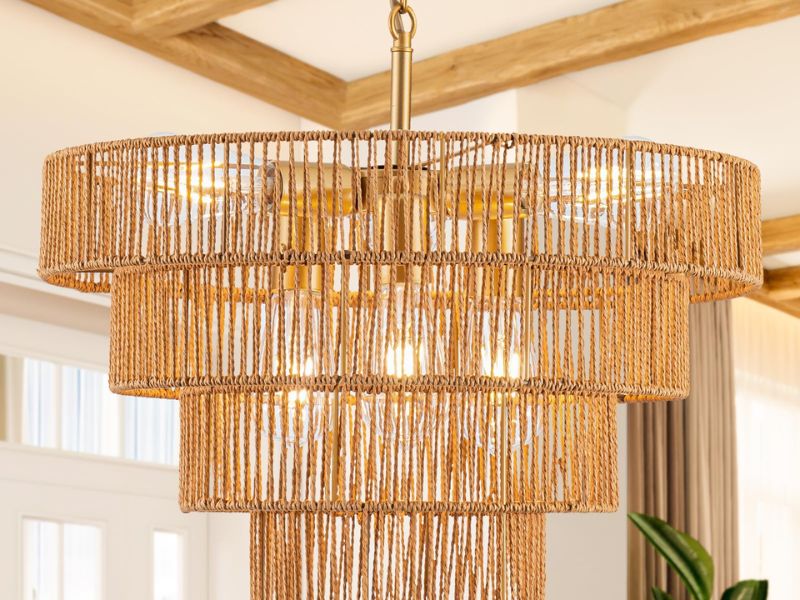 Sculptural Rattan Pendant Light