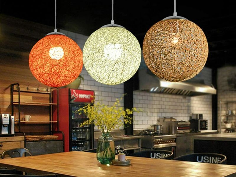 Modern Industrial Rattan Pendant Light