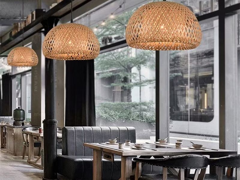 Hanging Wicker Rattan Pendant Light