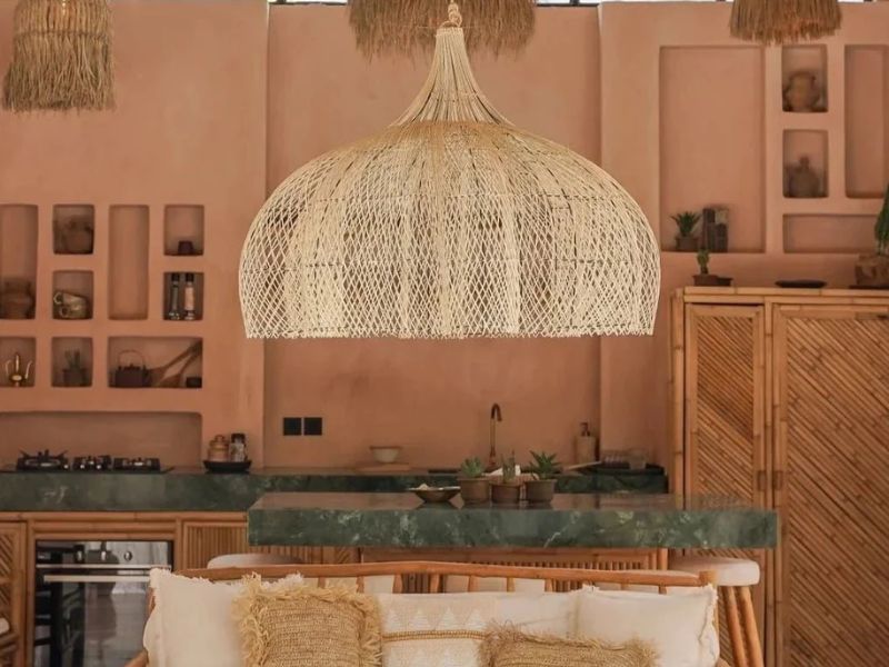 XL rattan pendant light