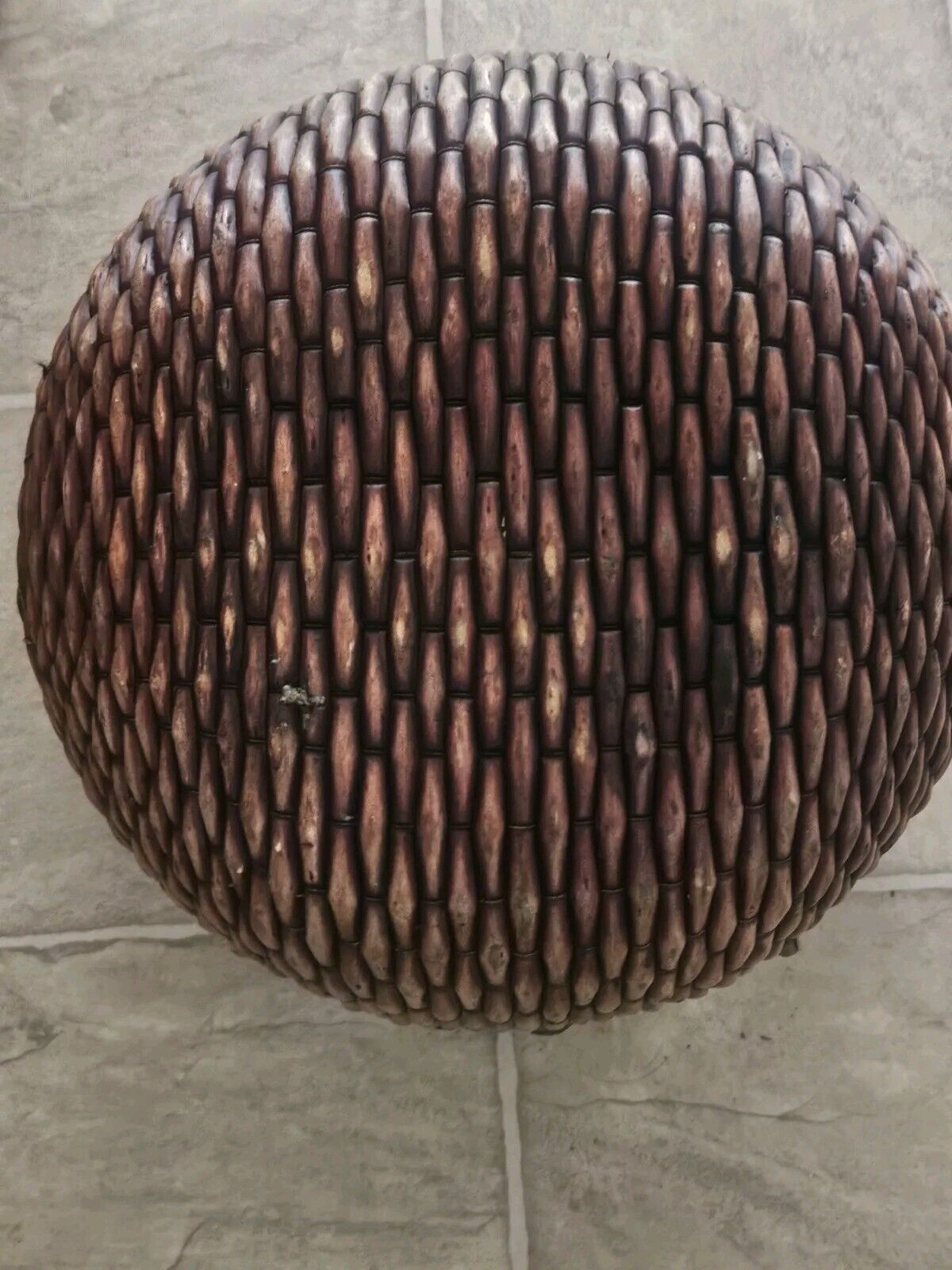 Large Woven Wicker Round Brown Basket Sturdy Planter Storage Home Decor Vintage - Image 6