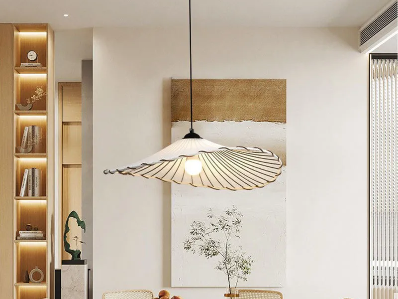 Boho Lotus Rattan Pendant Light