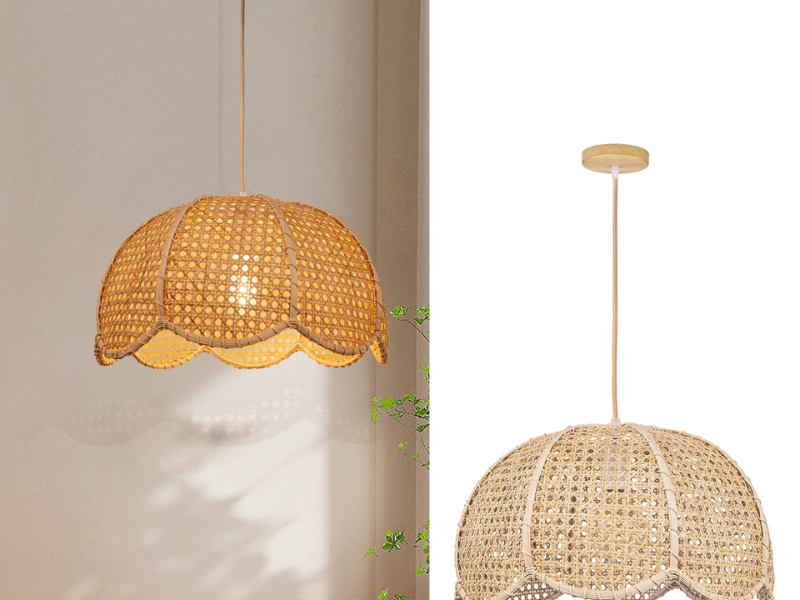 Classic Lotus Rattan Pendant Light