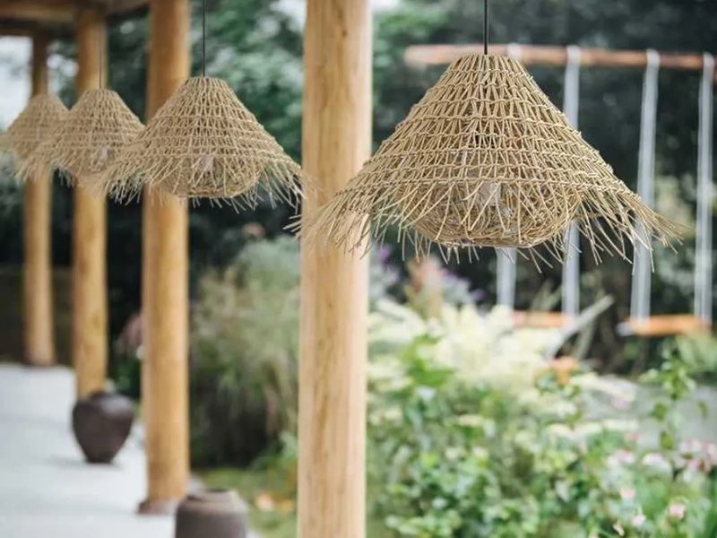 Fringe Rattan Pendant Light