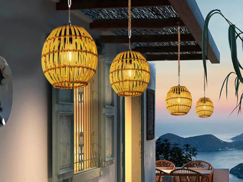 Cage Rattan Pendant Light