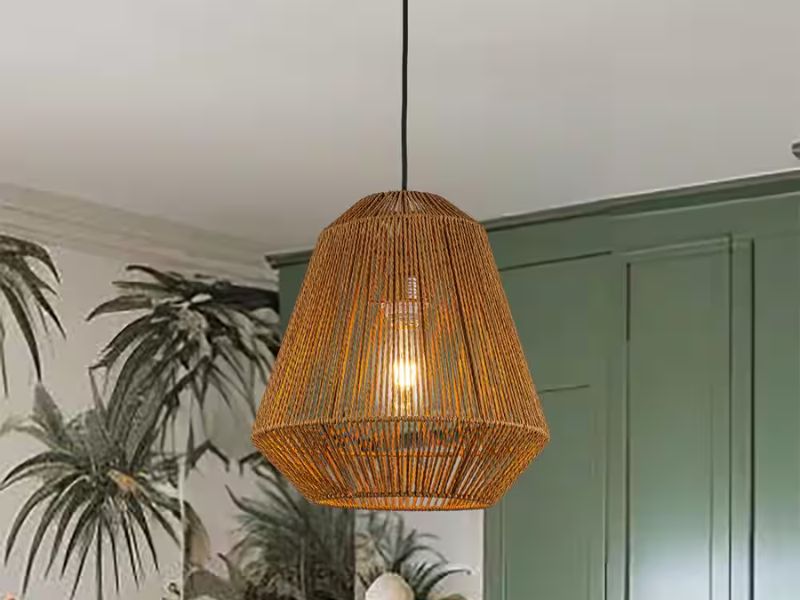 Simple rattan pendant light