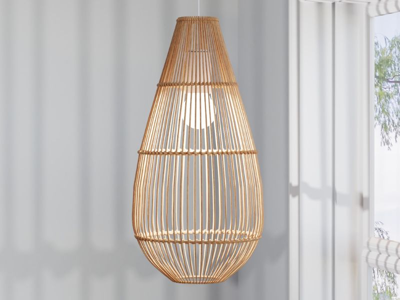 Teardrop Rattan Pendant Light