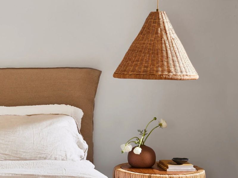 Modern Geometric Rattan Pendant Light