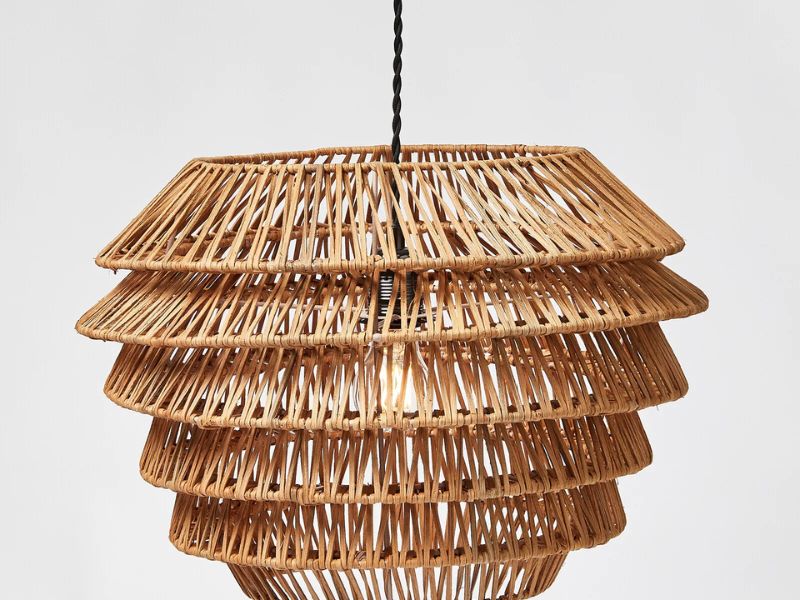 Tiered Rattan Pendant Light