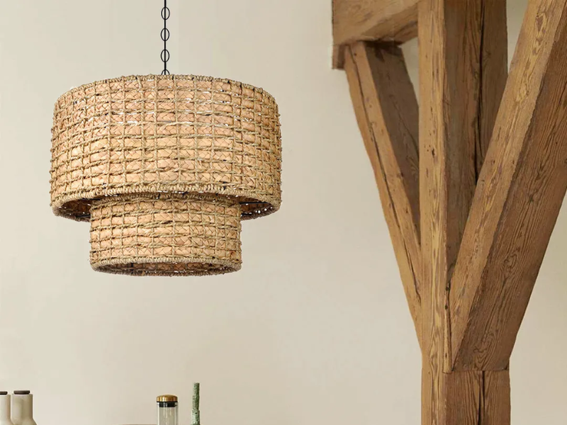 Rattan Drum Pendant Light