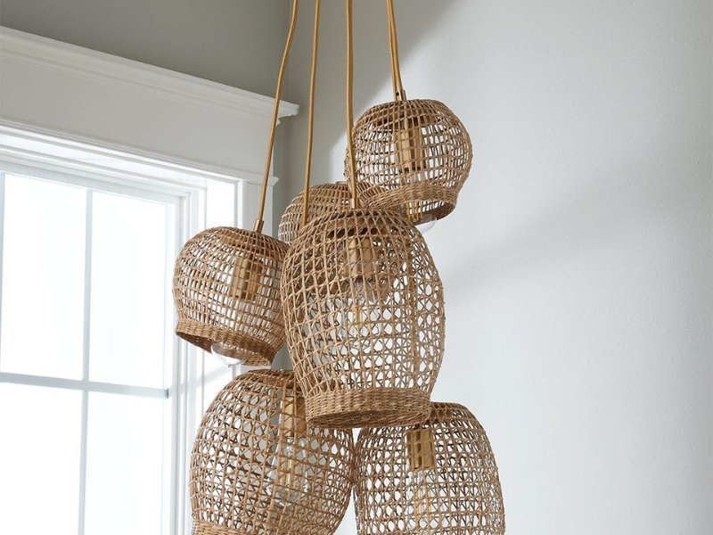 Rattan Pendant Light with Open Weave