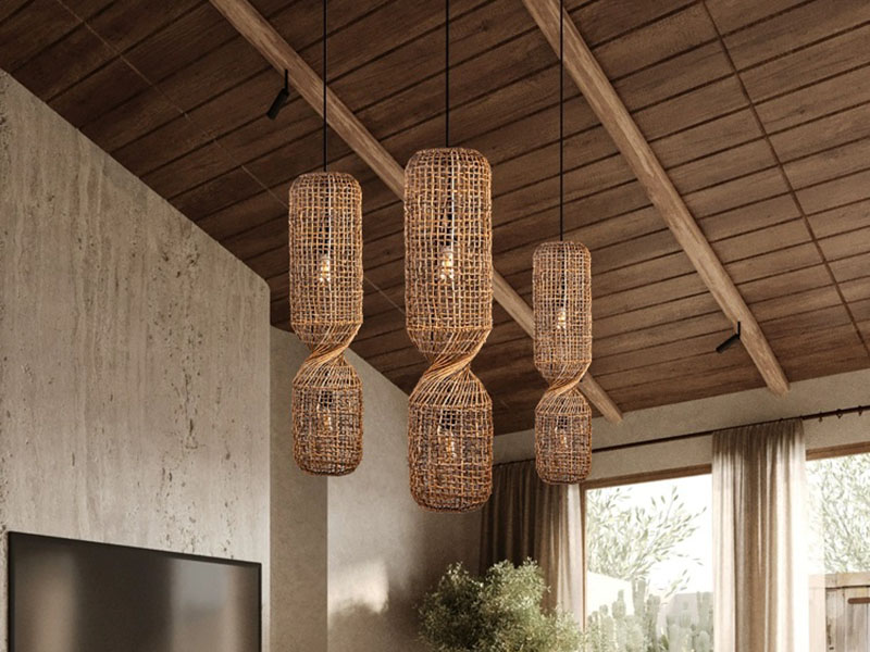 Vintage Rattan Pendant Light