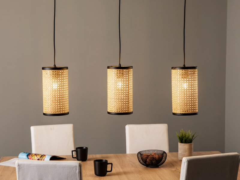 Multi-Bulb Rattan Pendant Light