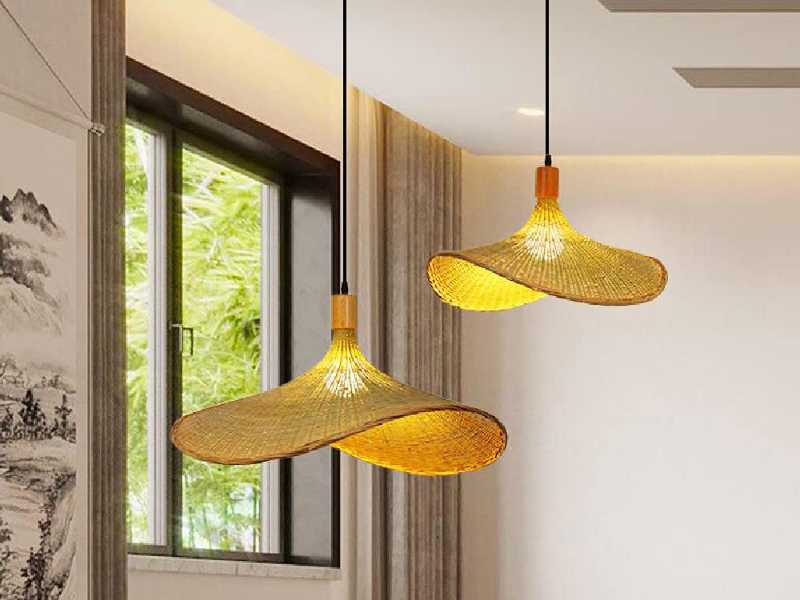 Adjustable Rattan Pendant Light