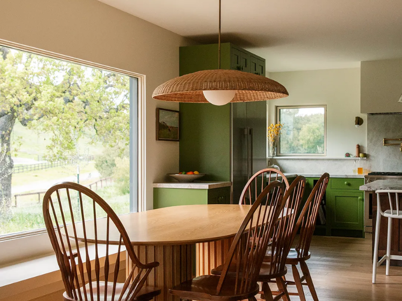 Large Dome Inverted Rattan Pendant