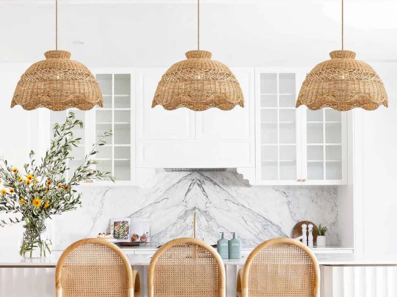 Choose rattan kitchen pendant lights based on the size of your kitchen