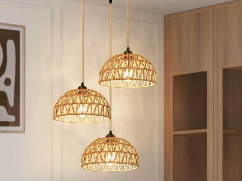 Comores Rattan Dome Pendant Light